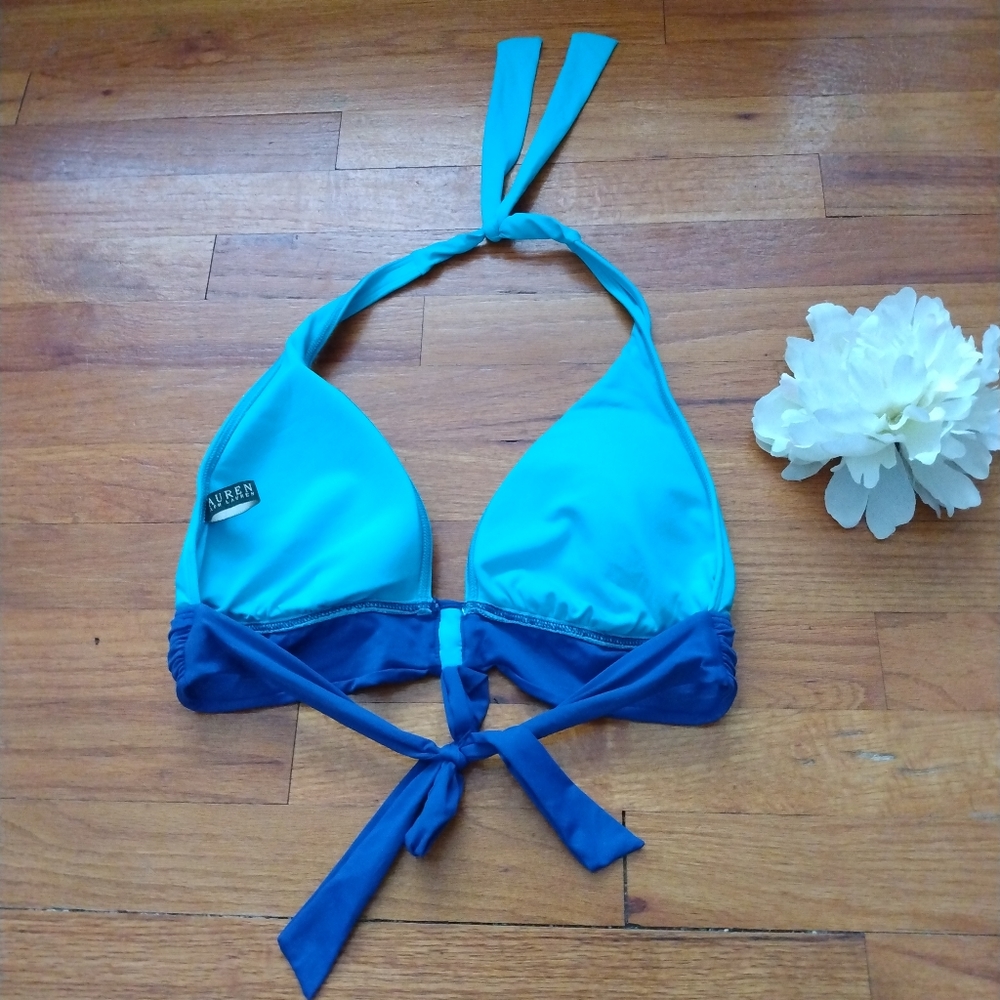 EUC Ladies Blue Two-Piece Ralph Lauren Bikini Swimsuit 12 - Picture 4 of 13